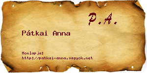 Pátkai Anna névjegykártya